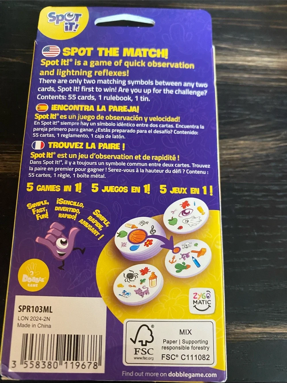 Classic Matching Game - Purple & Yellow